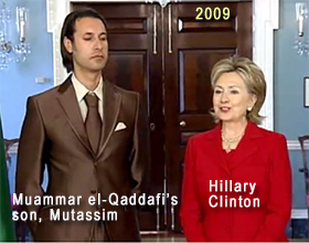 April 21, 2009: Hillary holds press conference with Qaddafi's son in tow.